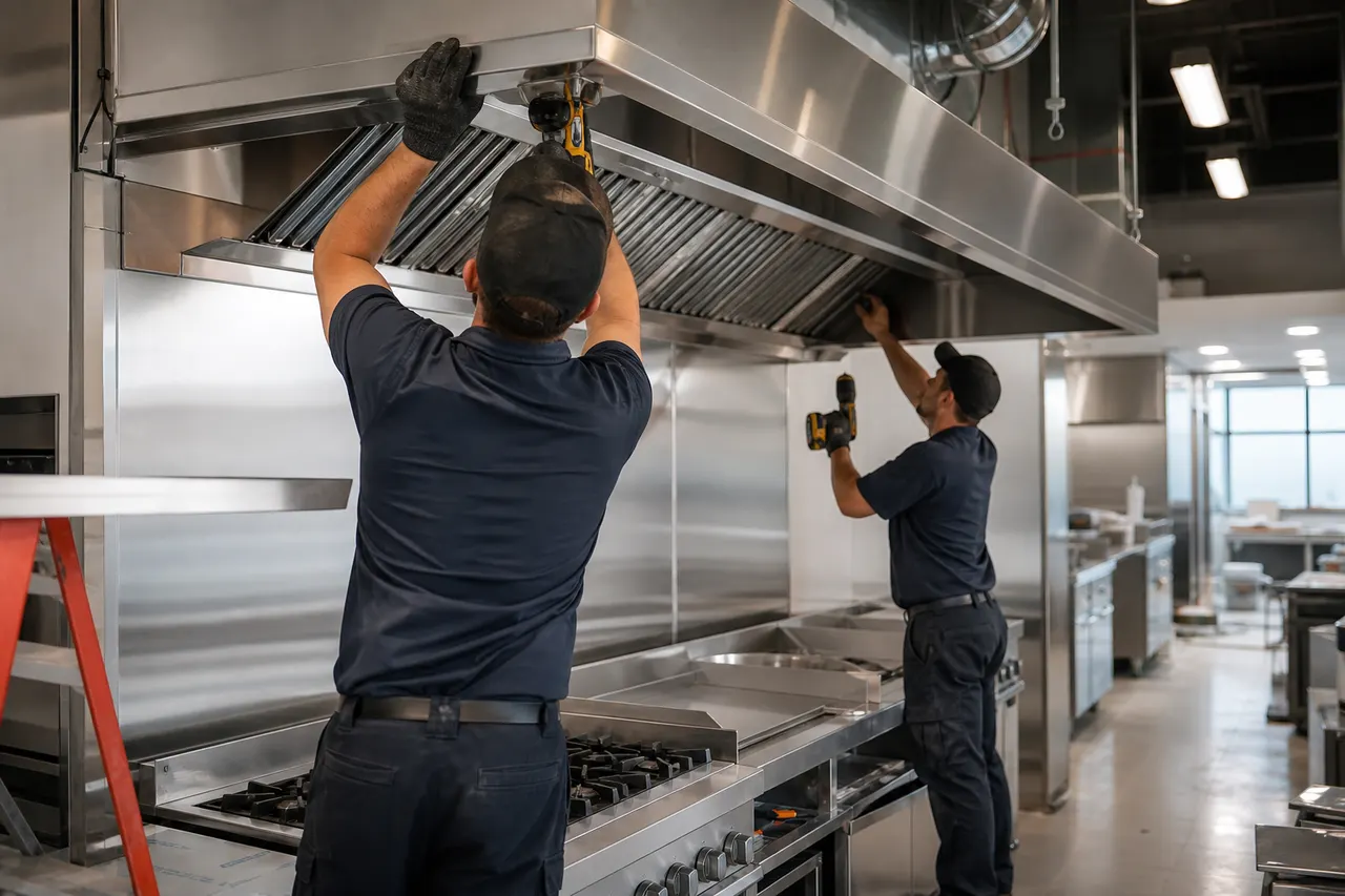 Kitchen equipment installation team