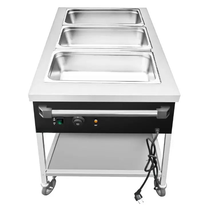 Heated bain marie trolley