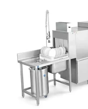 Dishwasher inlet table