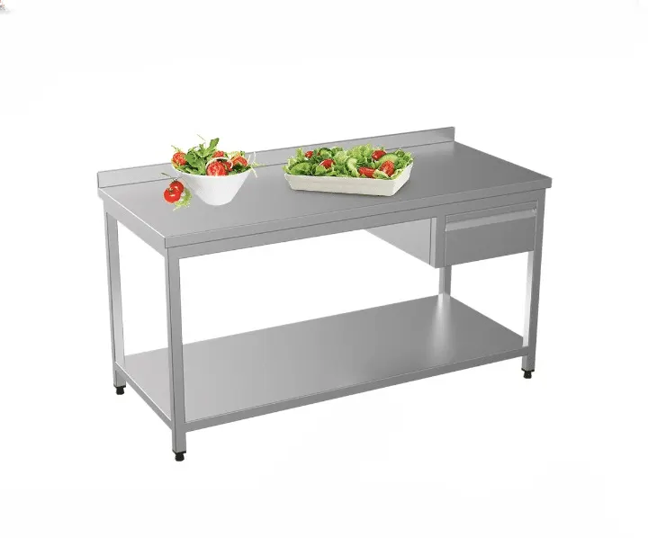 Stainless work table with drawer